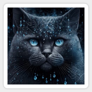 Gothic Black British Shorthair Sticker